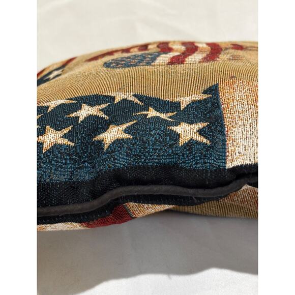 VTG J Wiens Throw Pillow Patriotic Rooster Stars Stripes Americana Tapestry 16" - Picture 6 of 7